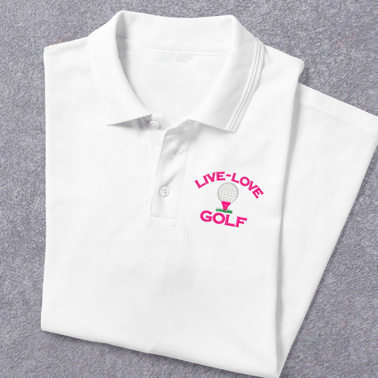 Live-Love Golf Shirts Embroidery Polo Shirts For Women Or Men/ Golf Embroidery Shirt