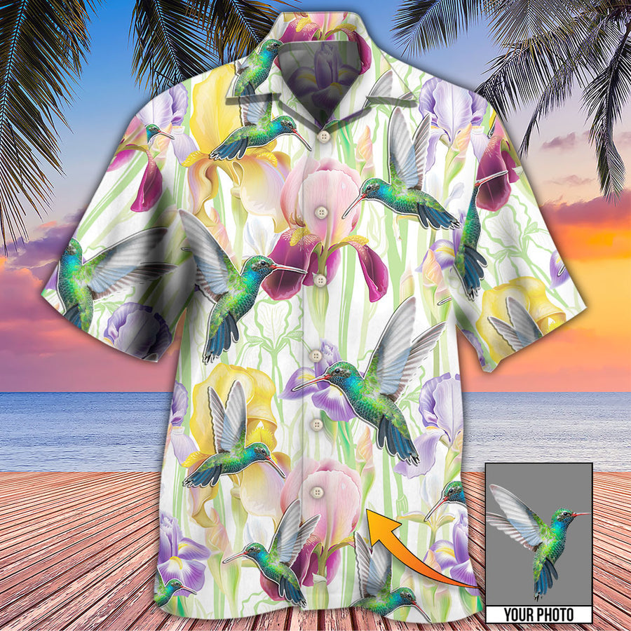 Hummingbird Flower Art Beautiful Custom Photo Hawaiian Shirt/ Best Shirt for Summer