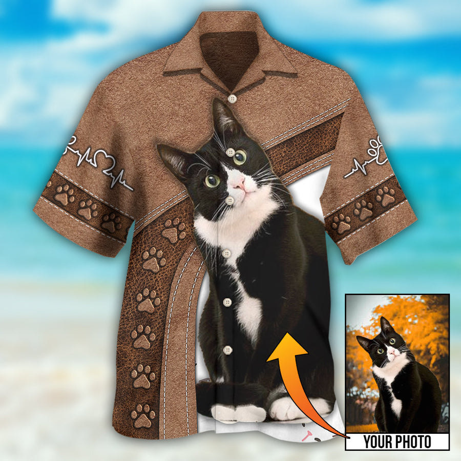 Black Cat Is My Best Friend Custom Photo - Hawaiian Shirt/ Idea Gift for Cat Lover Hawaiian Photo Shirt