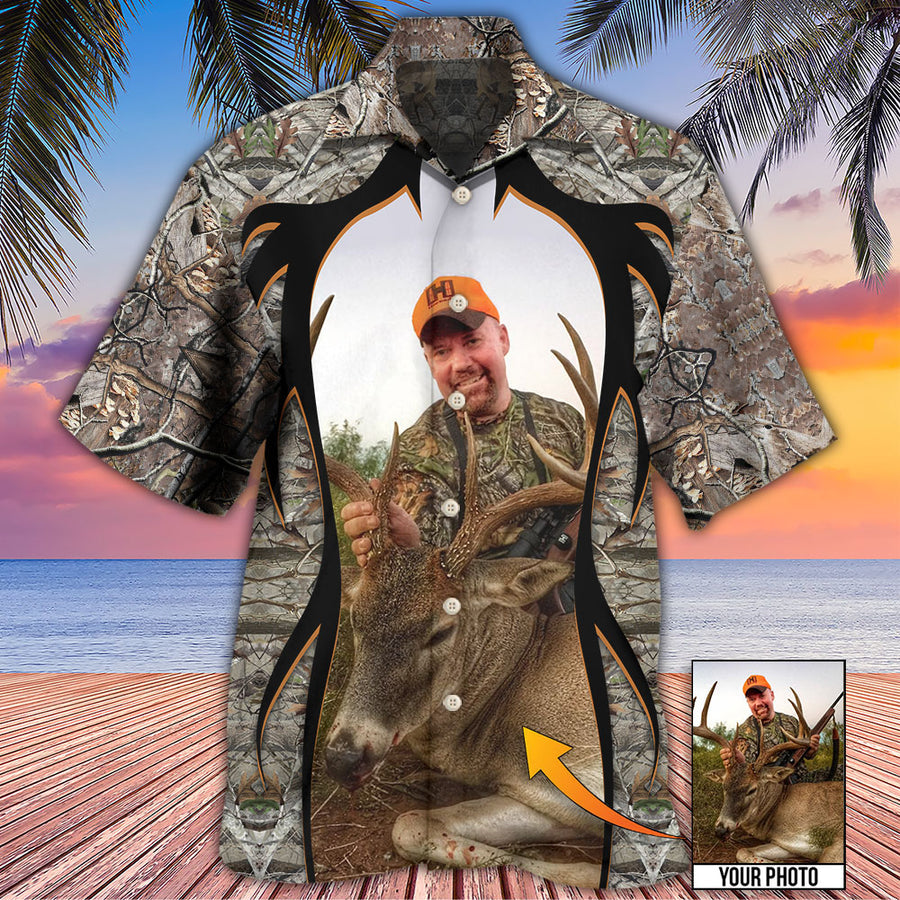 Hunting Lover Cool Pattern Custom Photo - Hawaiian Shirt/ Hunting Shirt/ Idea Gift for Hunter