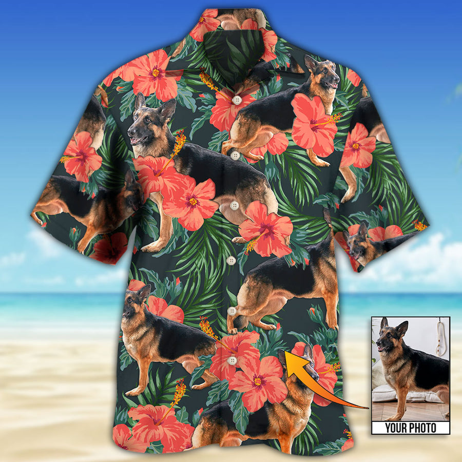 German Shepherd Tropical Custom Photo - Hawaiian Shirt/ Personalized Hawaiian Shirt Dog/ Idea Gift for Dog Lover