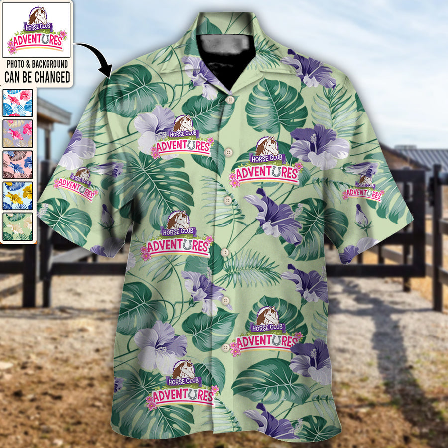 Horse Club You Want Tropical Style Custom Photo - Hawaiian Shirt - Personalized Photo Gifts/ Shirt for Horse Club