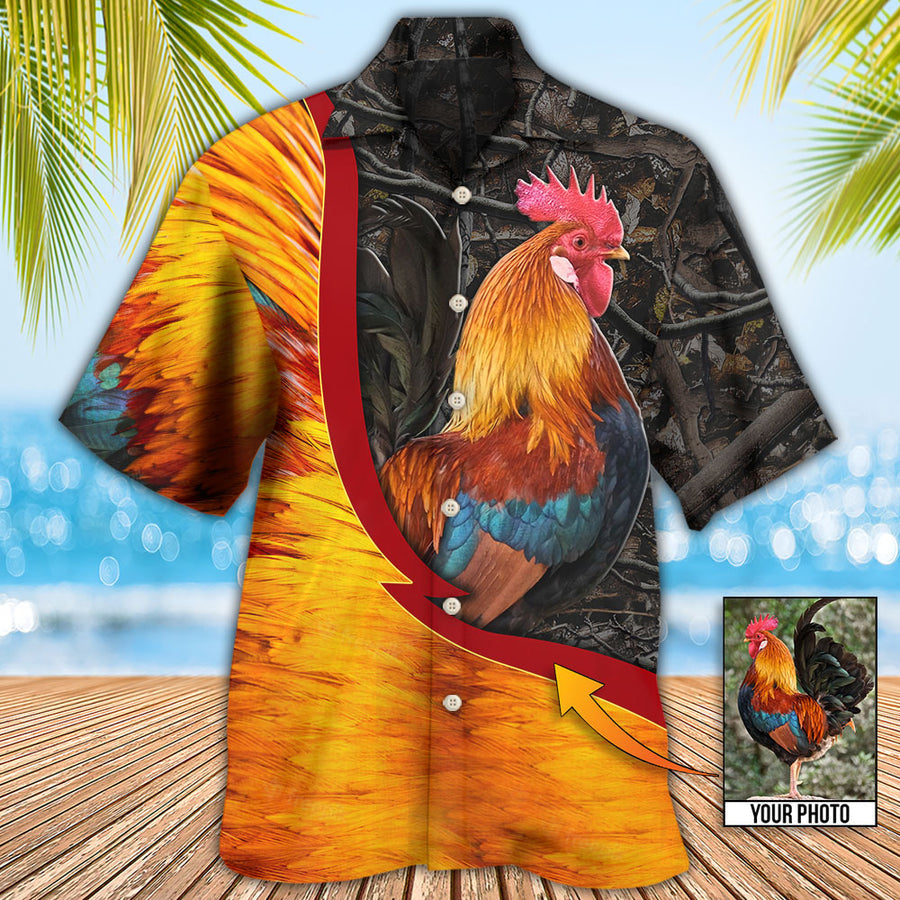 3D All Over Print Rooster Hawaiian Shirt/ Chicken Rooster Beautiful Style Custom Photo Hawaiian Shirt Coolspod