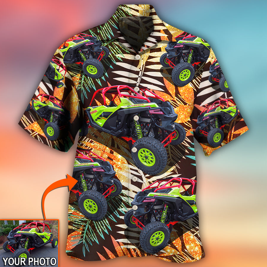 Car Polaris Pro Tropical Pattern Custom Photo Hawaiian Shirt/ Personalized Hawaiian Shirt/ Car Shirt
