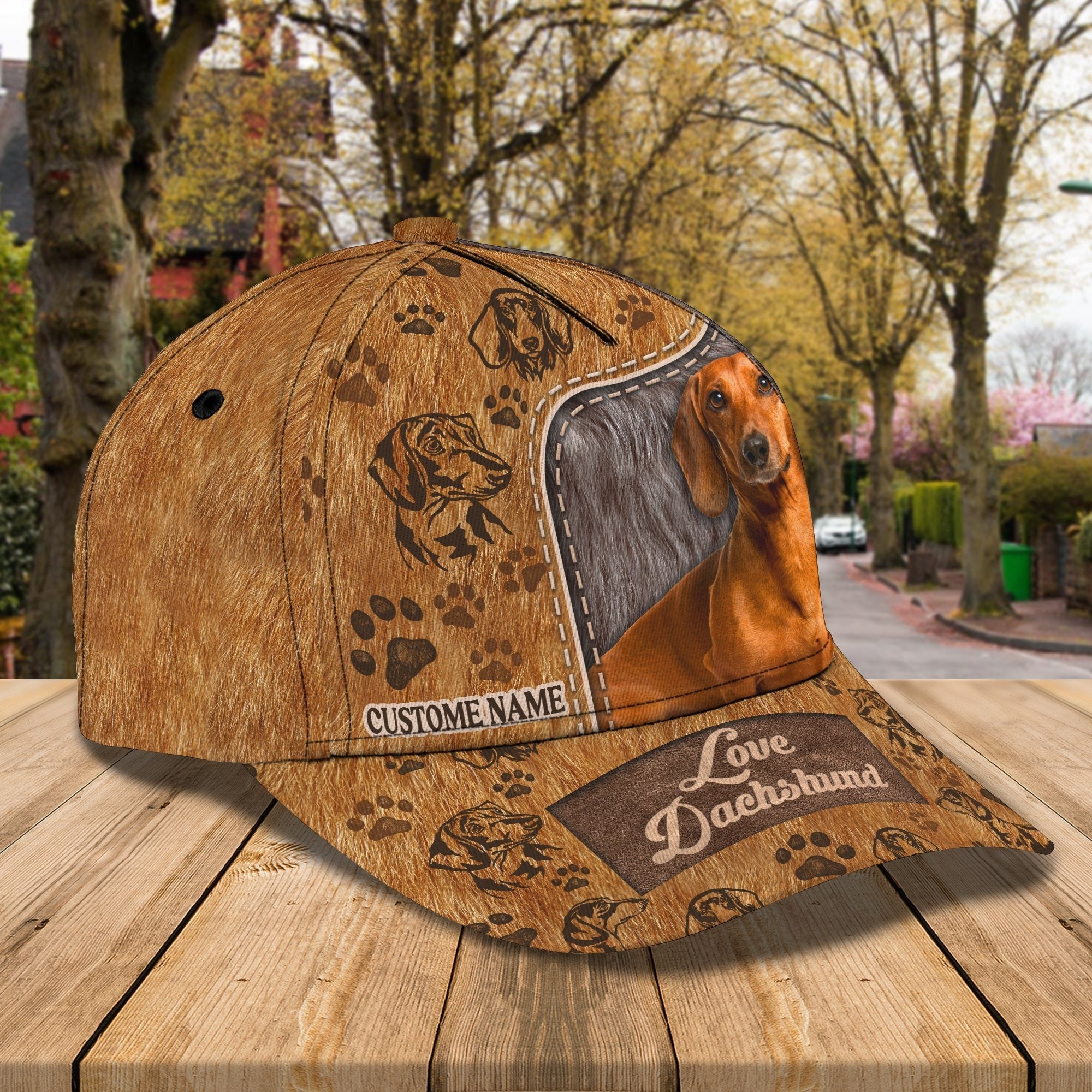 Customized 3D All Over Print Baseball Dog Cap For Dog Lovers/ Classic Dachshund Dog Cap Hats/ Dog Cap