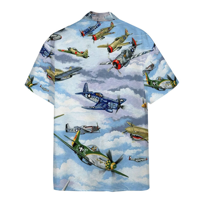 3D Planes Warbirds WW2 Fighters Planes Custom Hawaii Shirt/ Hawaiian Shirts for Men Short Sleeve Aloha Beach Shirt