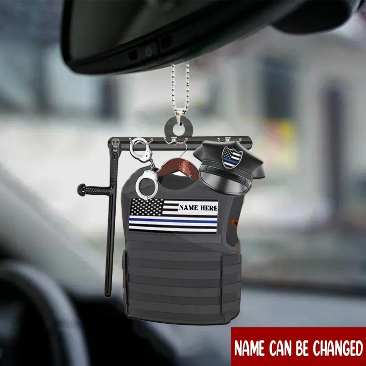 Police Vest Personalized Shaped Acrylic Ornament Interior For Car/ Auto Ornament/ Gift For New Cars