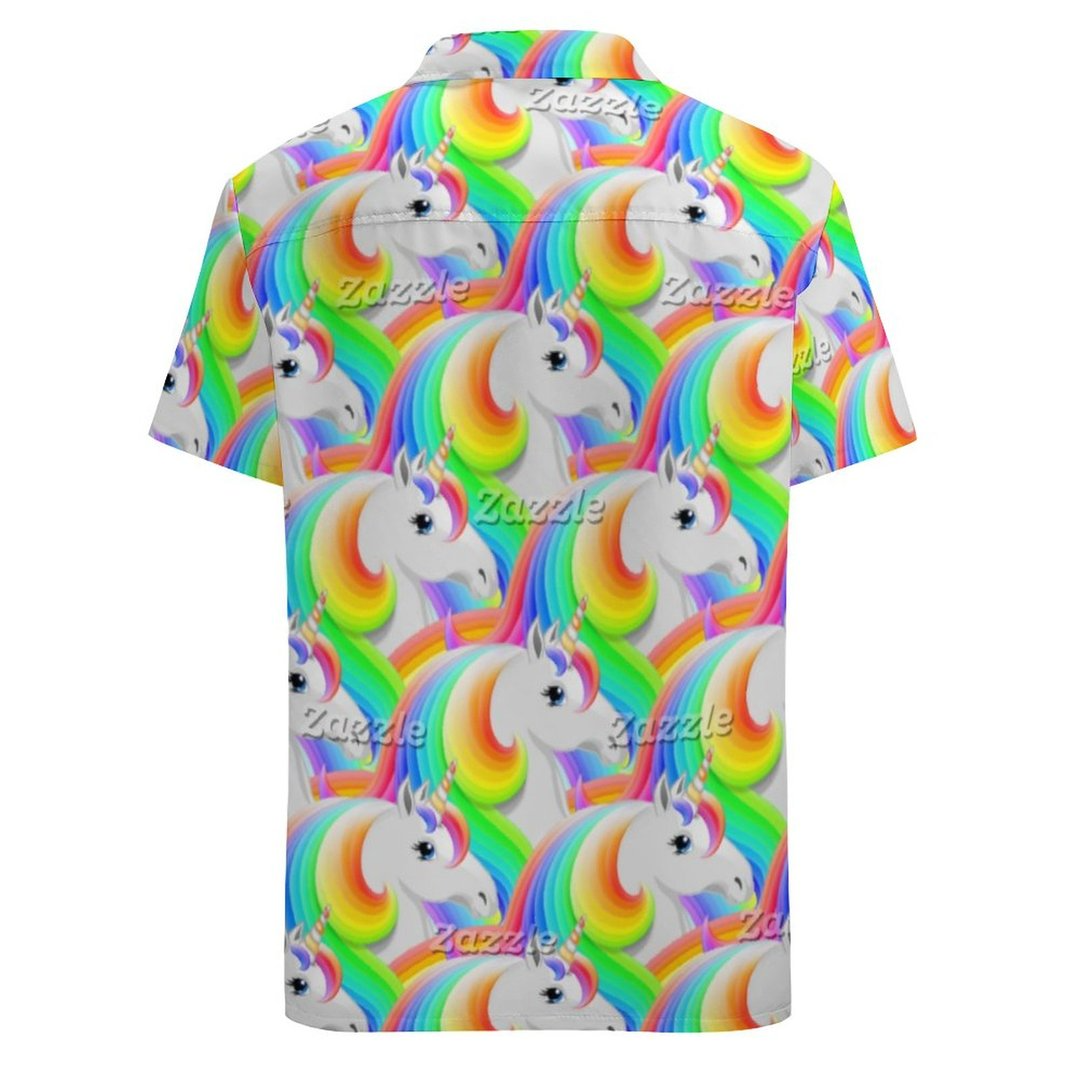 Rainbow Lgbt Princess Unicorn Hawaiian Vintage Shirt Mens Button Down Plus Size Tropical Hawaii Beach Shirts