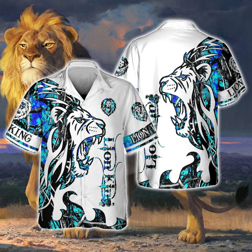 Lion King 3D All Over Print Hawaiian Shirt/ Lion Hawaiian Shirts/ Love Lion Gift
