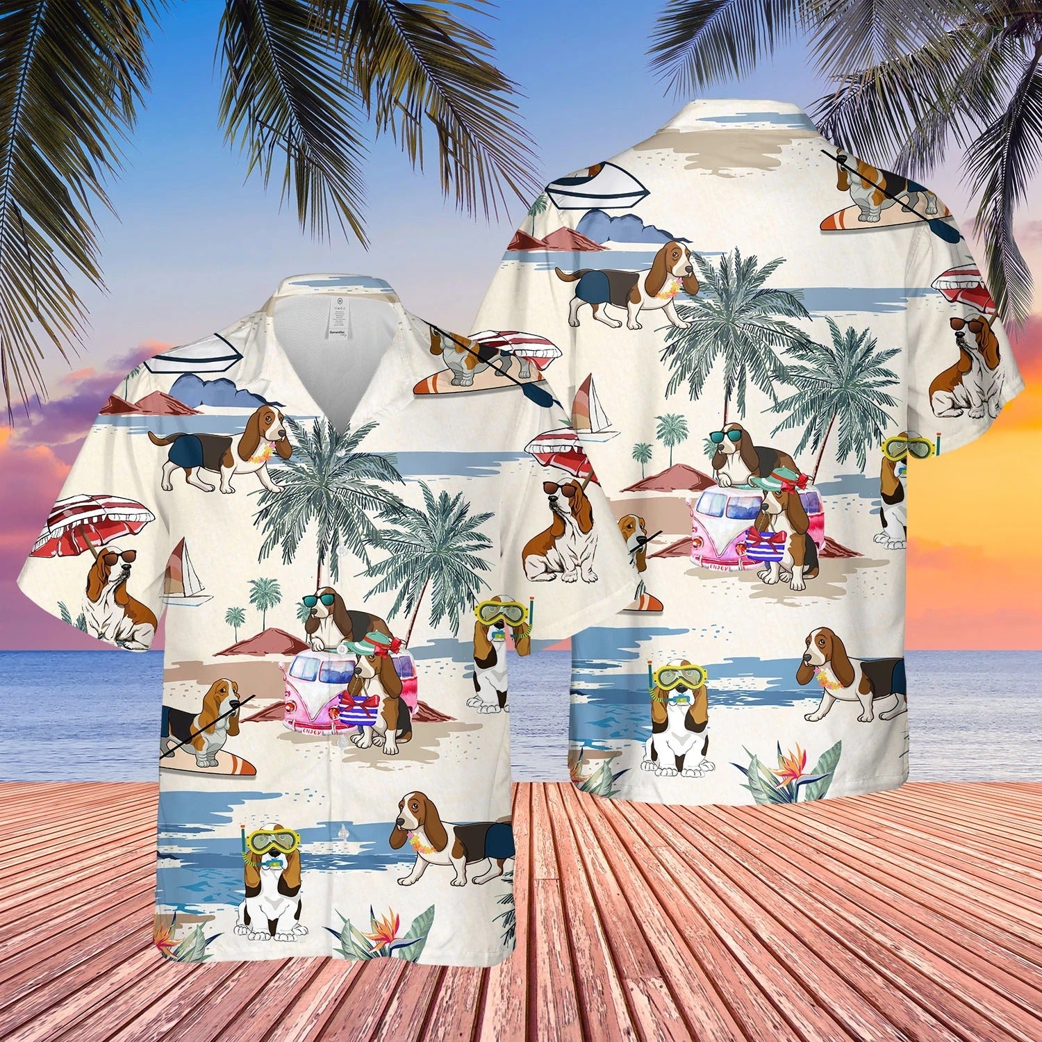 Dog Summer Beach Hawaiian Shirt/ 3D Full Print Hawaii Aloha Beach Shirt For Pet Lovers/ Dog Hawaii Shirt
