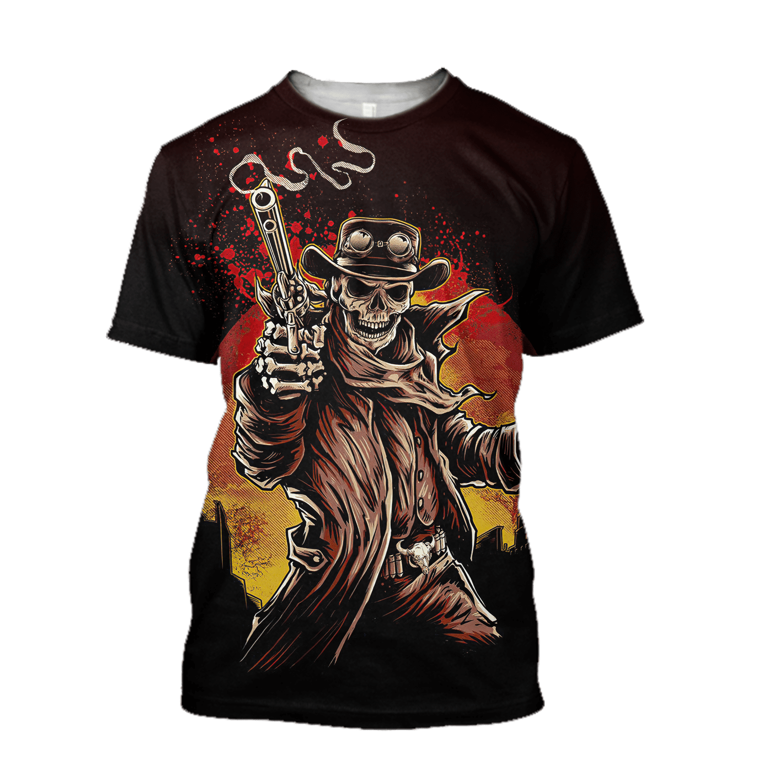 Cowboy Skeleton 3D T Shirt Halloween Cowboy Gifts