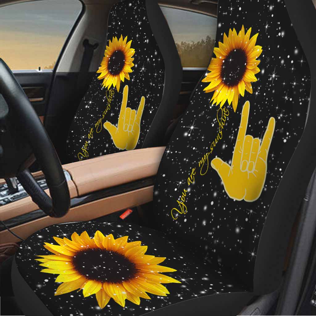 3D All Over Print Sunflower Car Seat Cover/ You Are My Sunshine/ Front Car Seat Covers