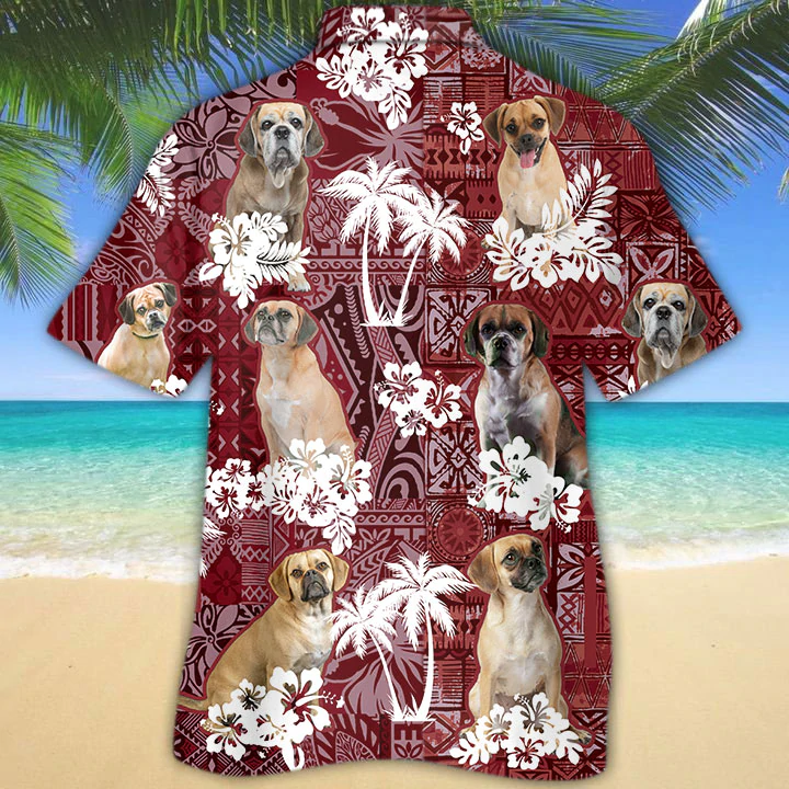 Portuguese Water Dog Red Hawaiian Shirt/ Gift for Dog Lover Shirts/ Men