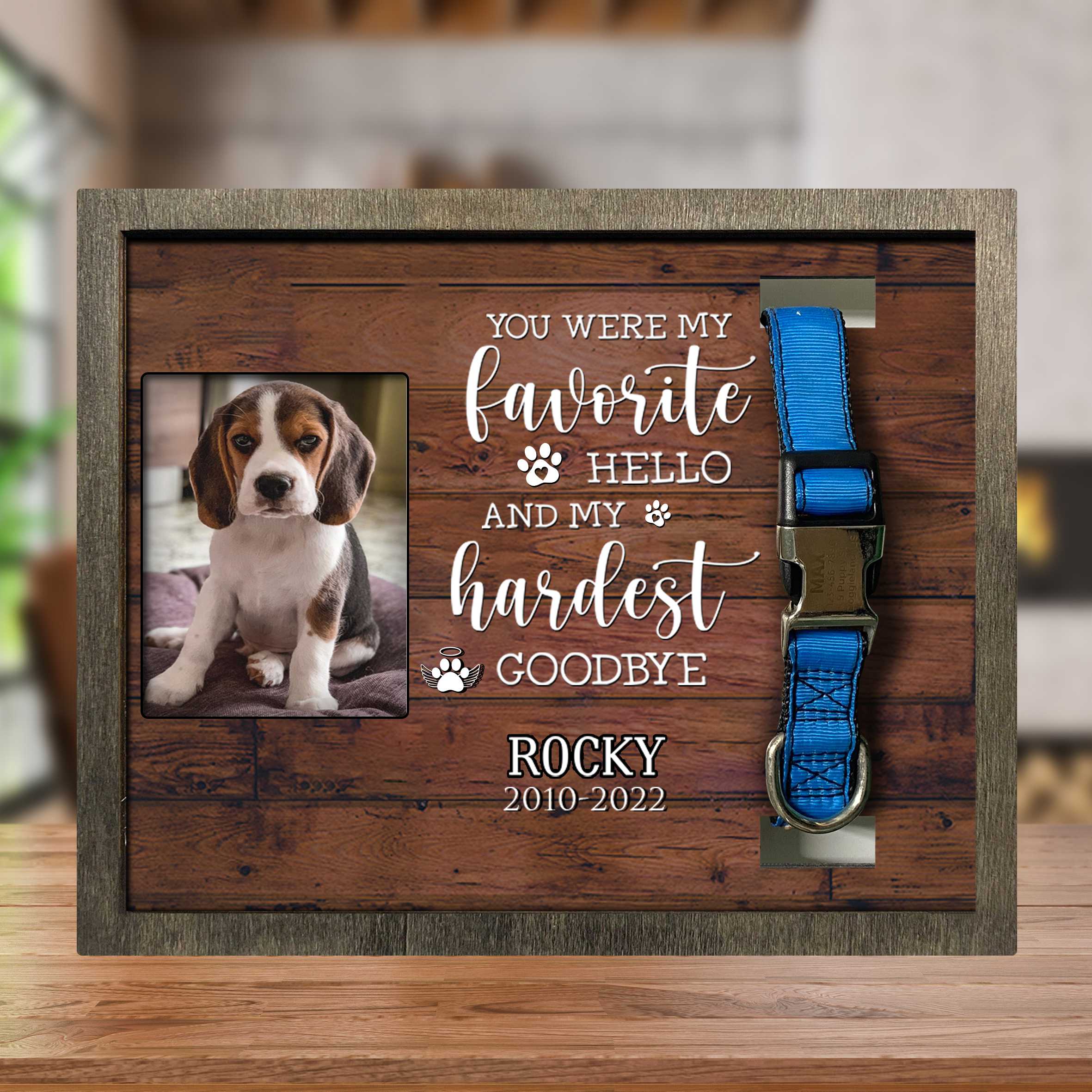 Custom Picture Frame Dead Of  Beagle/ Condolence Gift/ Loss Of Dog