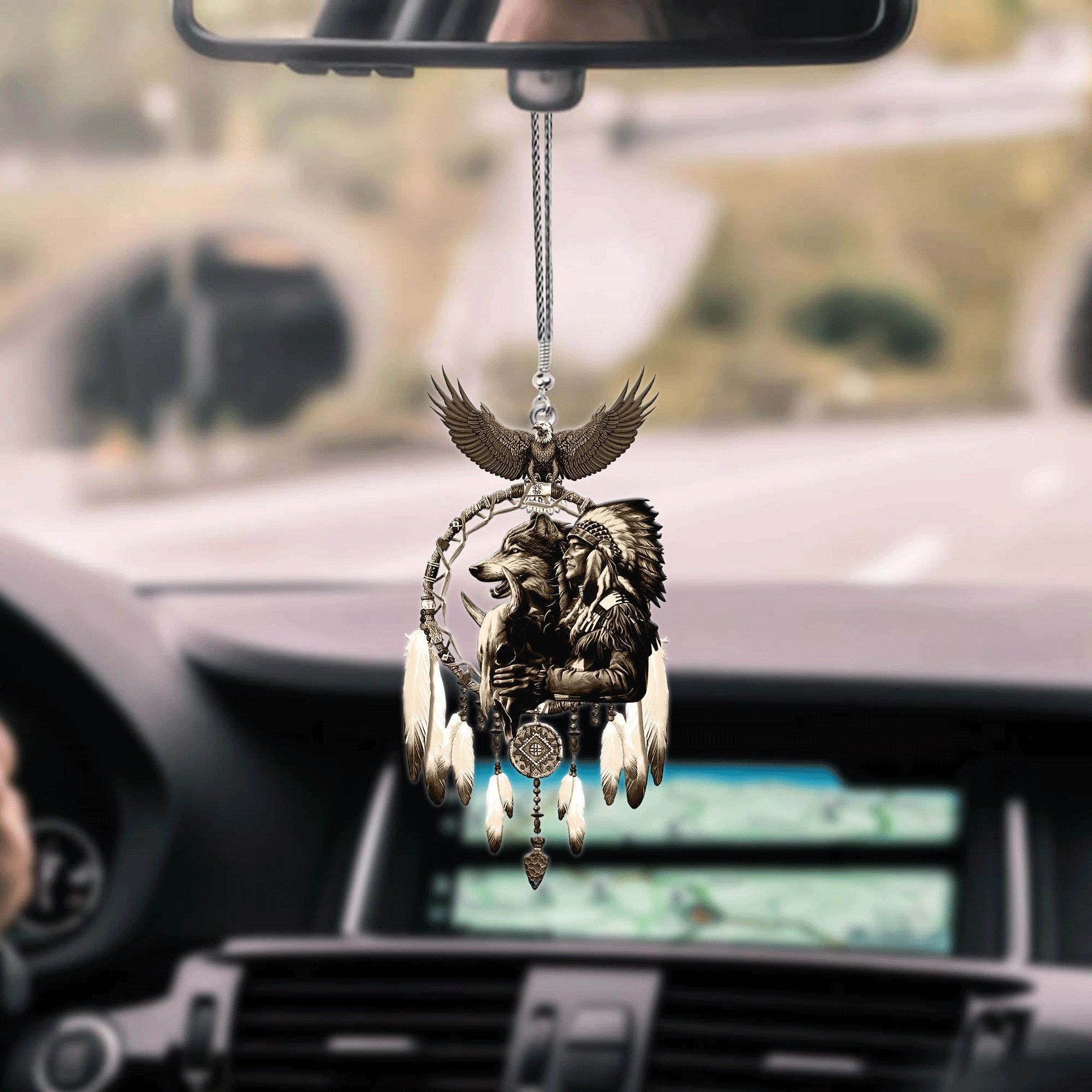 Cool Native American Hanging Ornament For Car/ Native American Car Accessories Interior