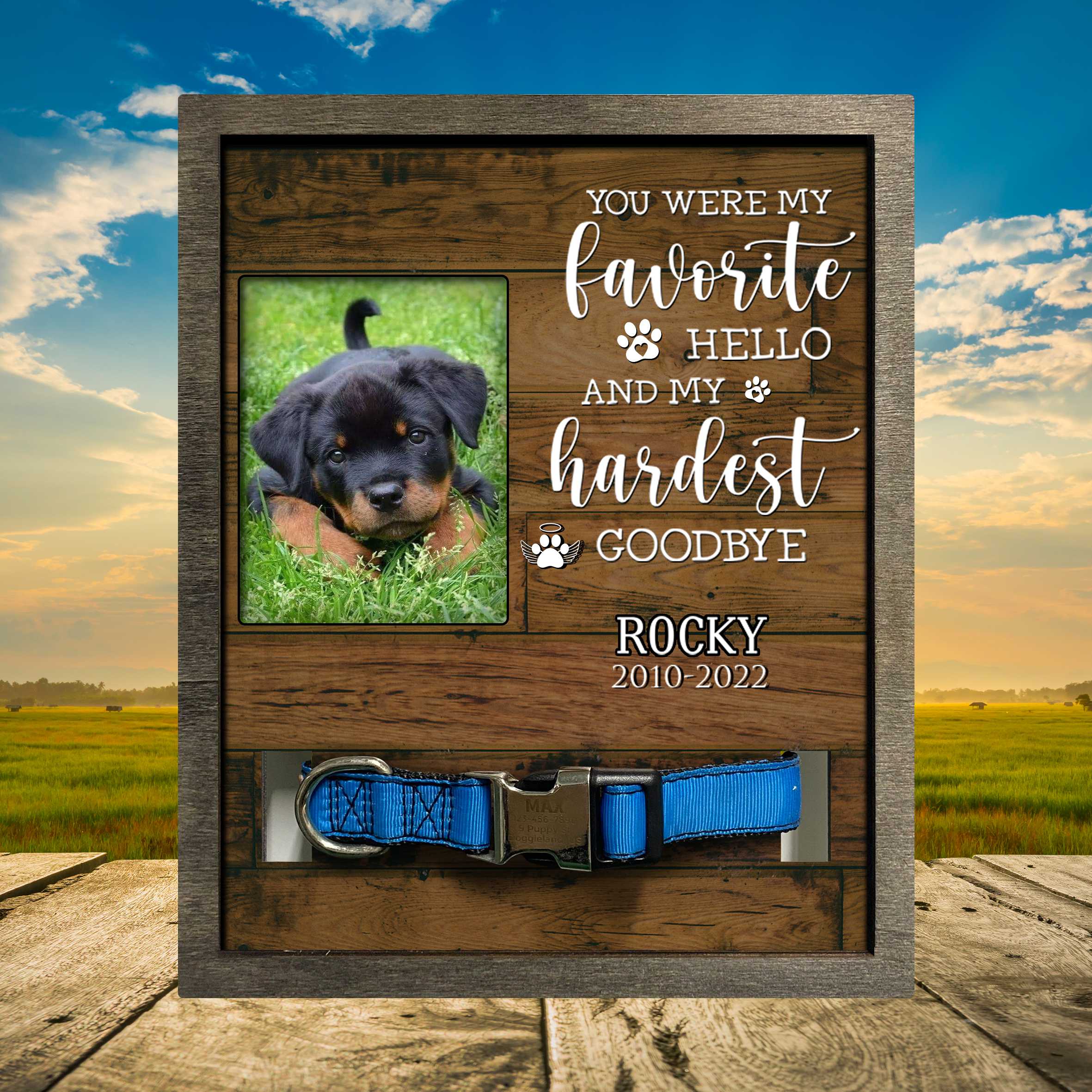 Custom Photo Picture Frame For Loss Of Rottweiler/ Dog Memorial Gifts