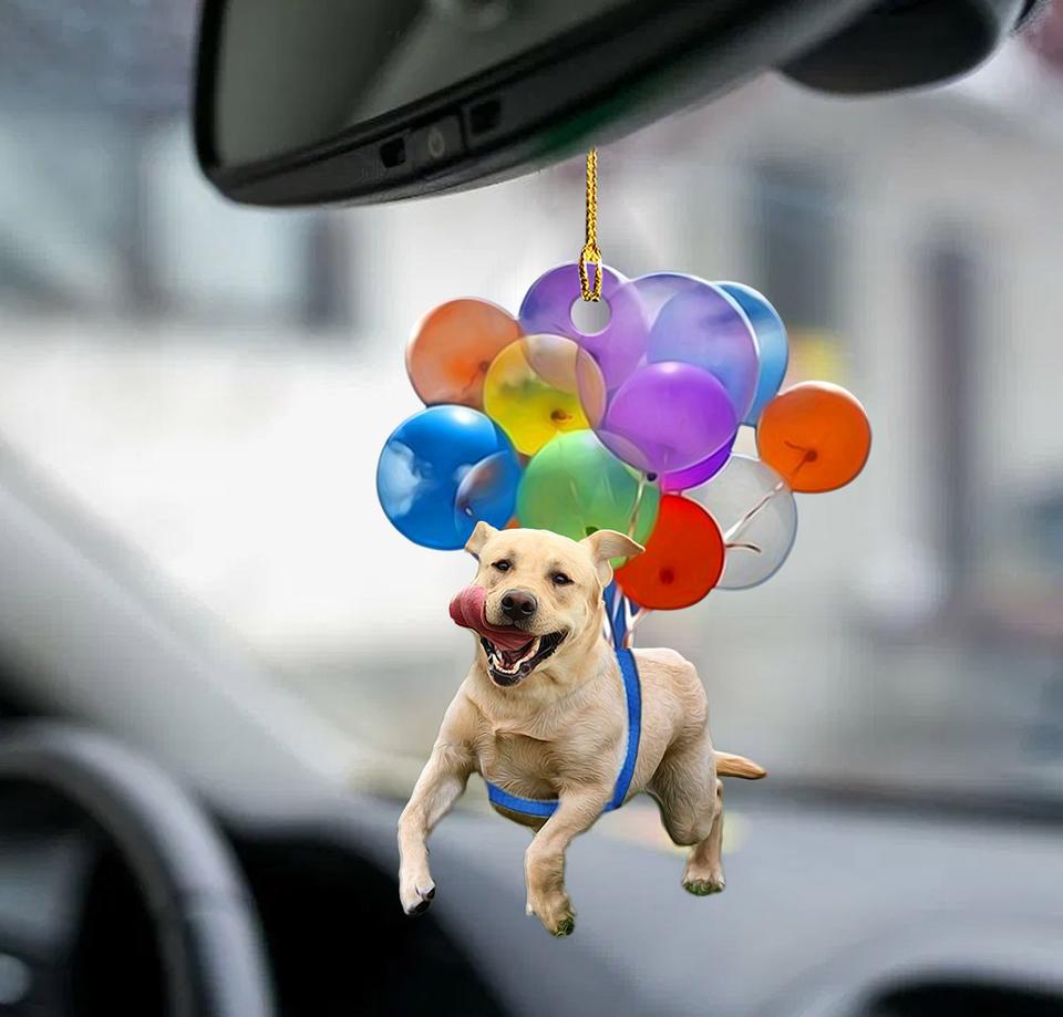 Labrador Retriever Dog Fly With Bubbles Car Hanging Ornament Dog Ornament Coolspod