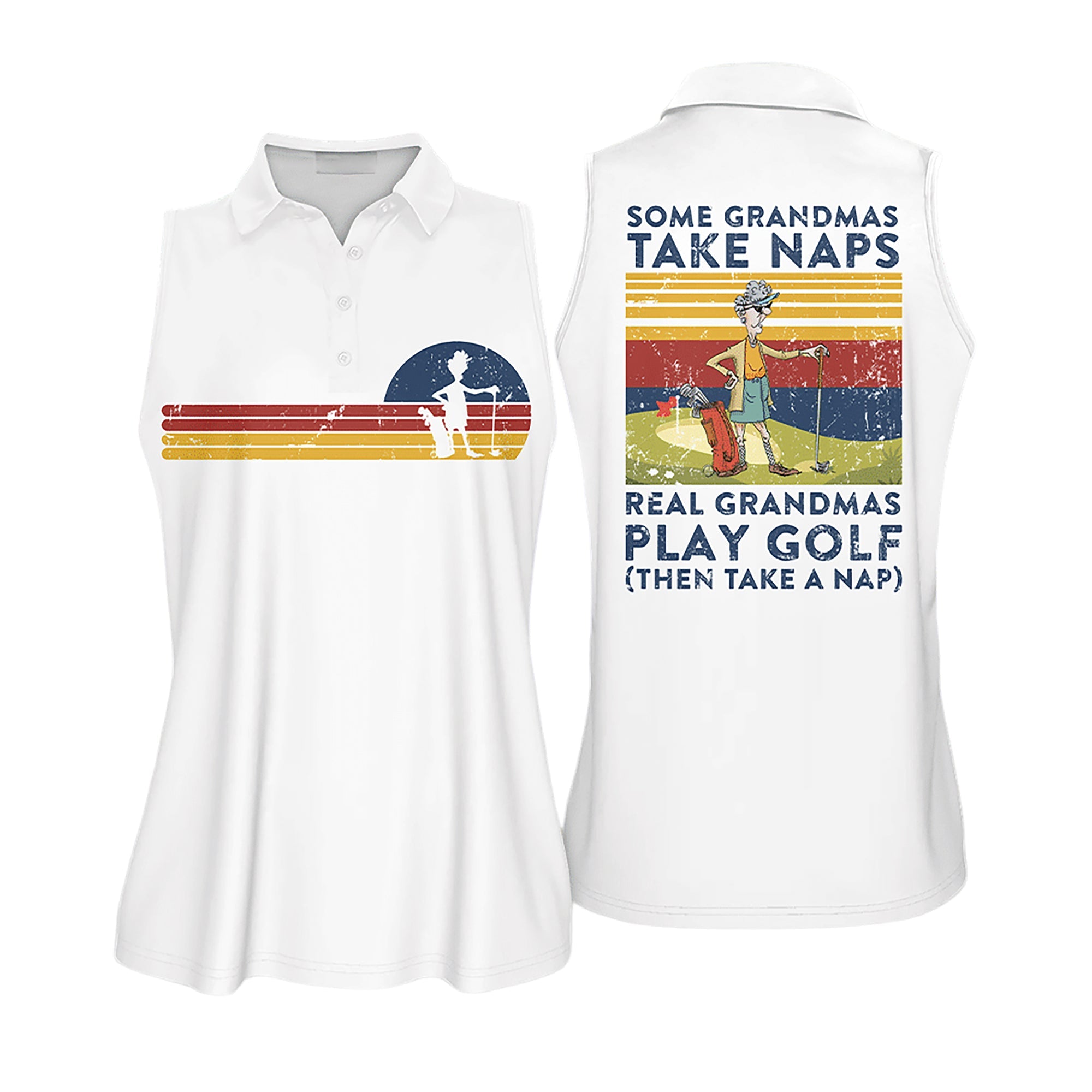 Some Grandmas Take Naps Real Grandmas Play Golf Polo Shirt For Woman Love Golf