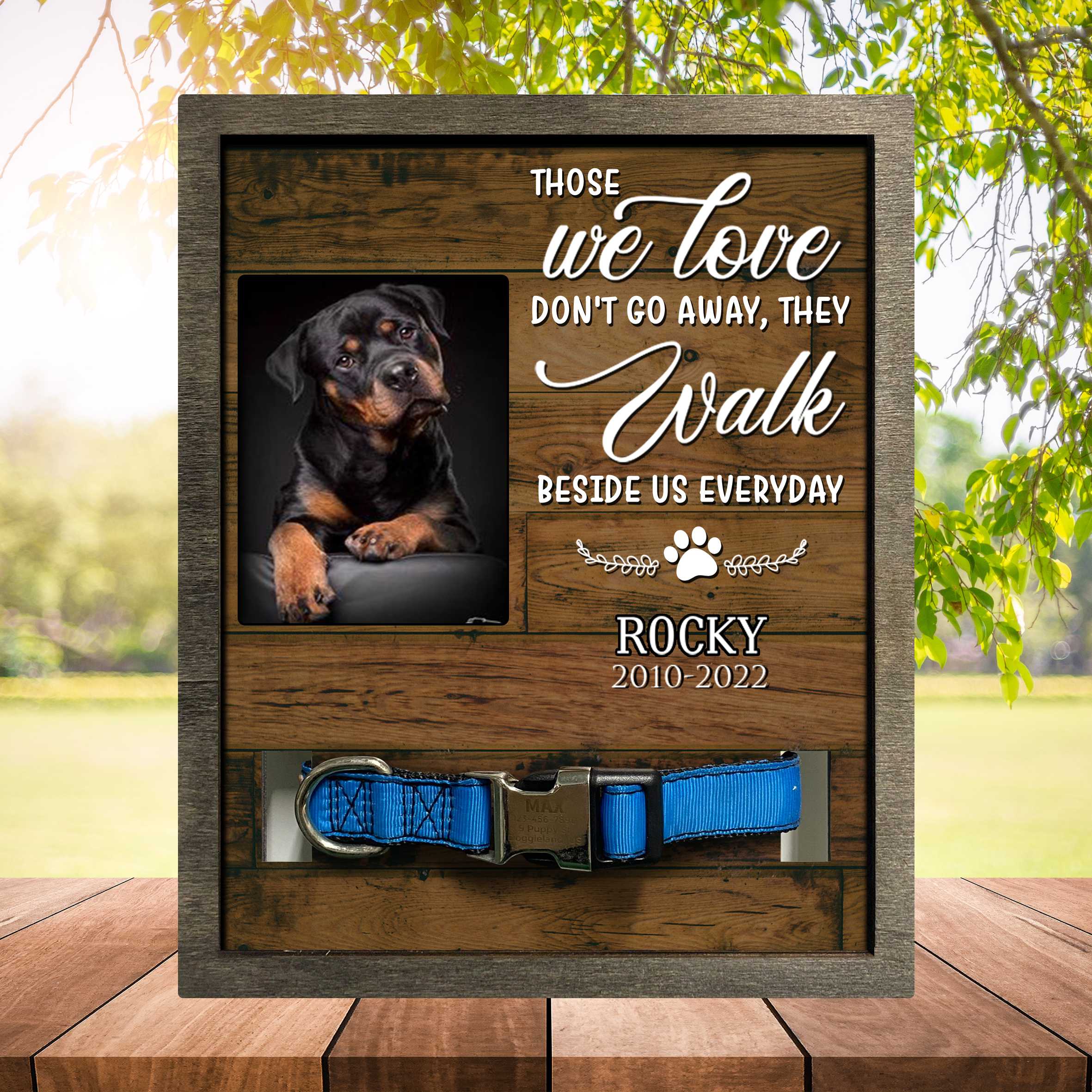 Pet Collar Keepsake Memorial Picture Frame/ A Beautiful Remembrance Gift For A Grieving Pet Owner