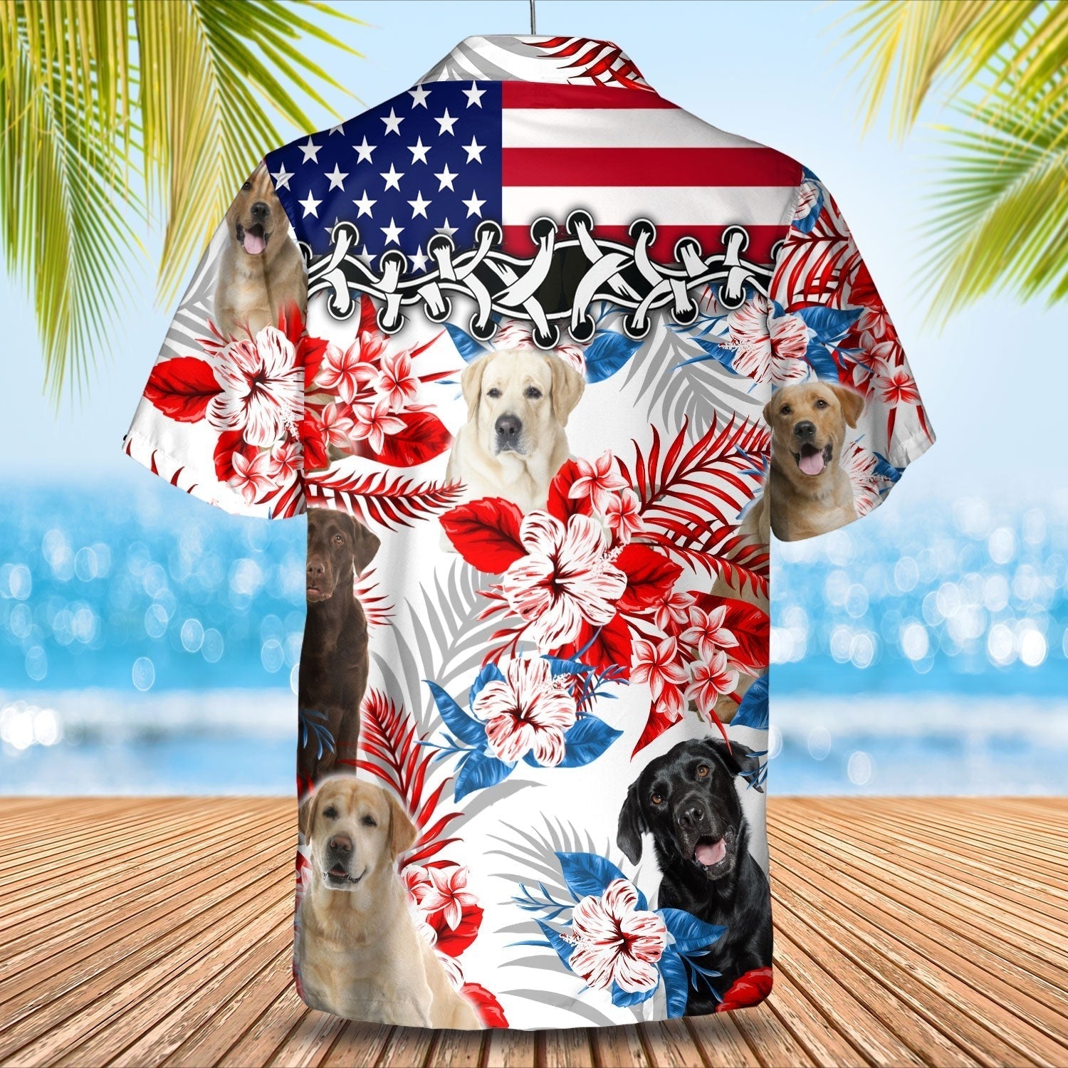 Labrador Retriever Hawaiian Shirt/ Short Sleeve Dog Aloha Beach Shirt For Summer