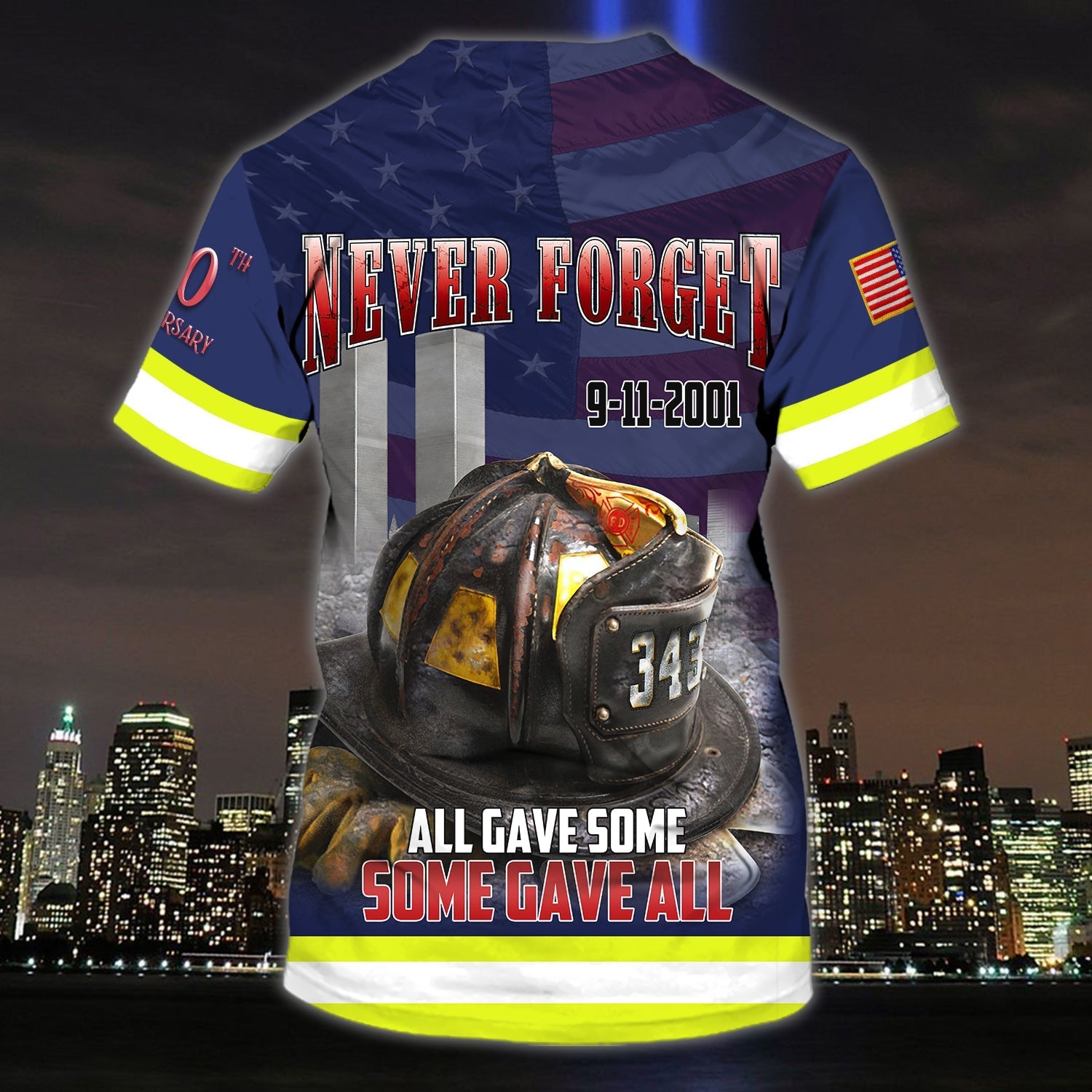 Personalized Name 3D Tshirt 9 11Never Forget Firefighter 3D Shirt/ All Gave Some Some Gave All