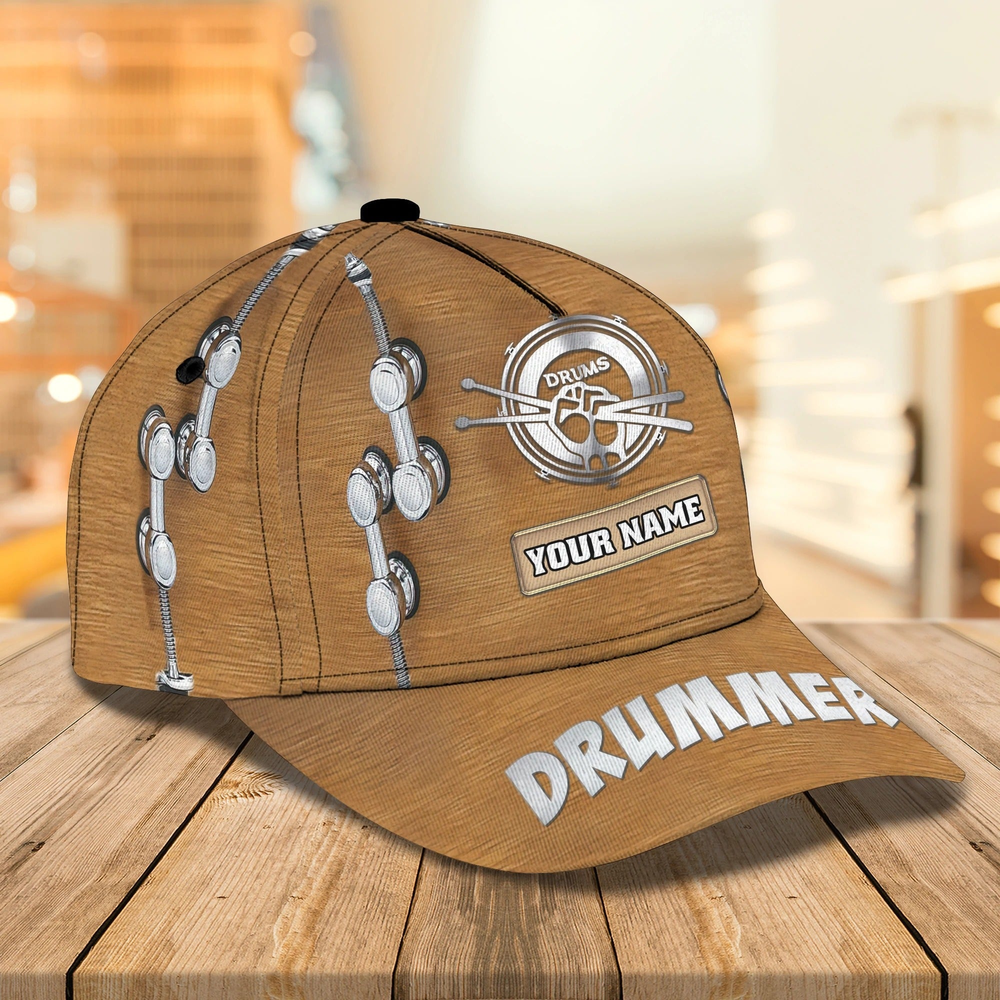 Personalized Baseball Cap Hat For Drummer Friend/ To My Dad Drummer Gifts/ My Son Drum Lover 3D Cap Hat Gift
