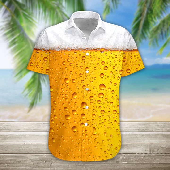 Men''s Hawaiian Shirt/ 3D Beer Hawaii Shirt/ Hawaiian Shirts for Men Short Sleeve Aloha Beach Shirt