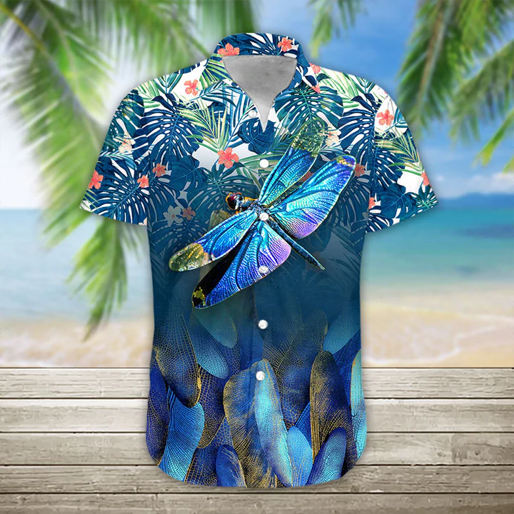 3D Summer Dragonfly Hawaii Shirt/ Hawaiian shirt for men/ women