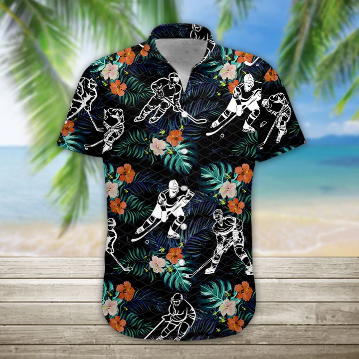 3D Hockey Hawaii Shirt/ Mens Hawaiian Aloha Beach Shirt/ Hawaiian Shirts for Men