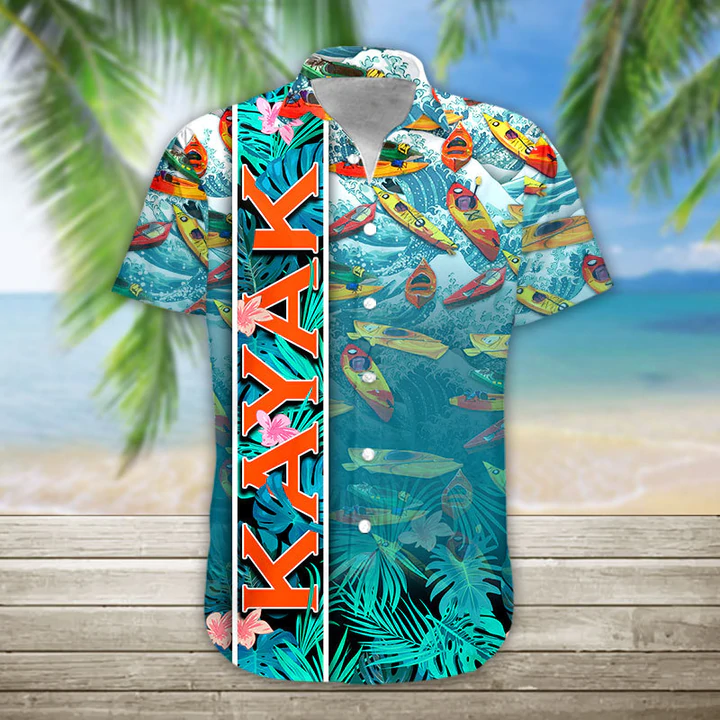 3D Kayak Hawaii Shirt/ Mens Hawaiian Aloha Beach Shirt/ Hawaiian Shirts for Men