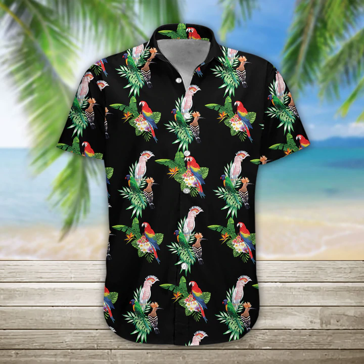 3D Summer Parrot flower Hawaiian Shirt/ Hawaiian shirt for men/ women