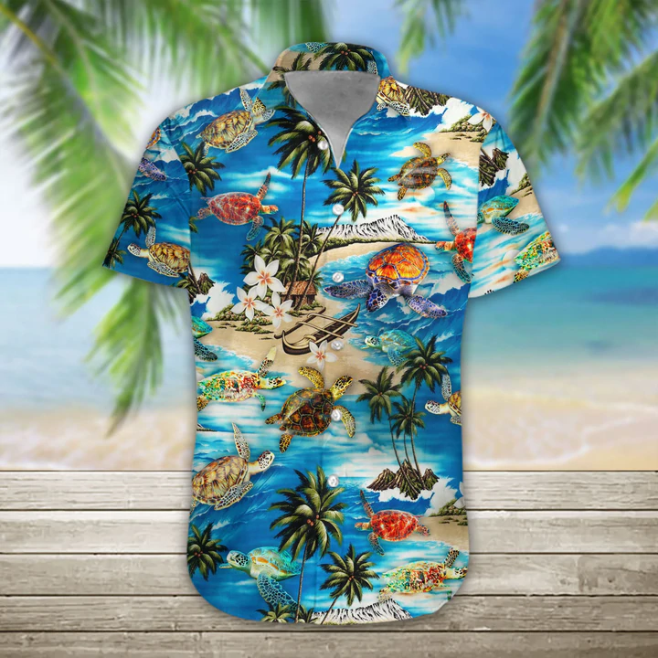 3D Sea Turtle Hawaii Shirt/ Mens Hawaiian Aloha Beach Shirt/ Hawaiian Shirts for Men