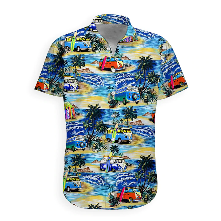 3D Campervan Hawaii Shirt/ Mens Hawaiian Aloha Beach Shirt/ Hawaiian Shirts for Men