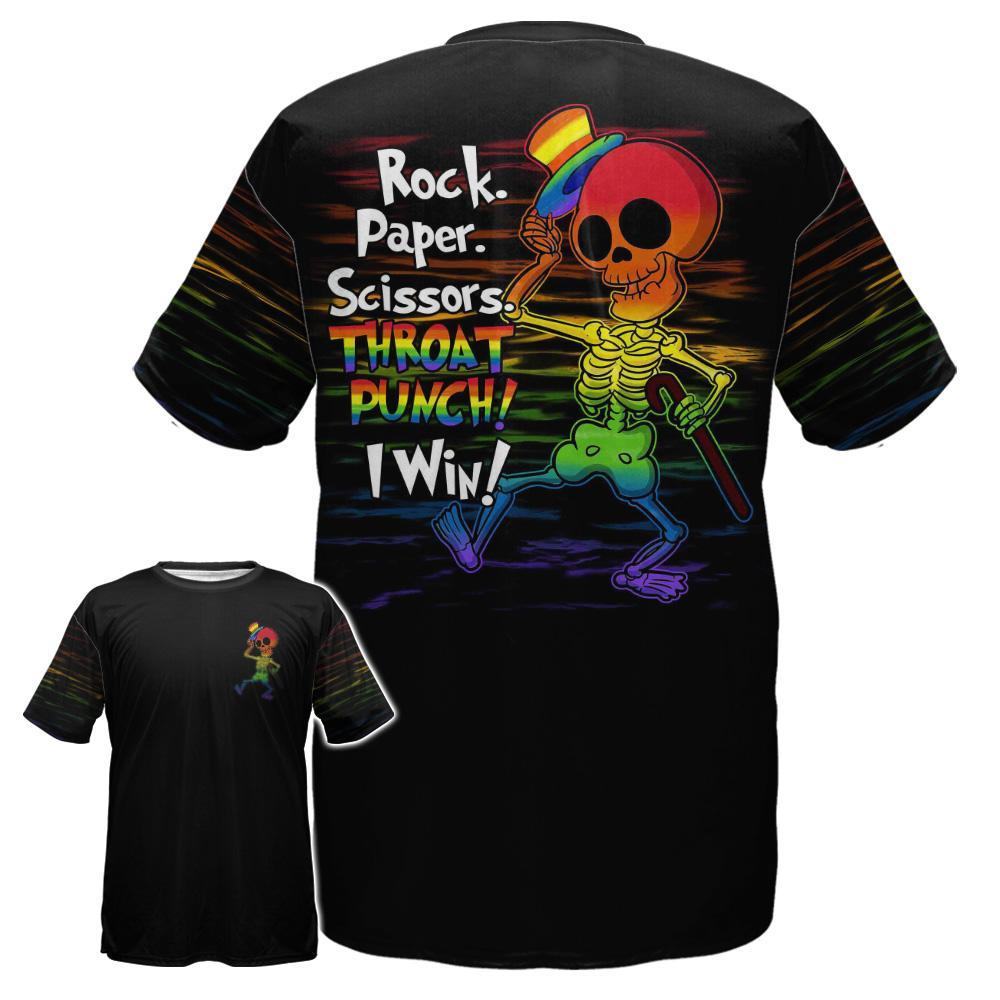 Funny LGBT Shirt/ Rock Skeleton Gay Pride Shirt/ Gift To Lesbian/ Gift For Gay On Pride Month