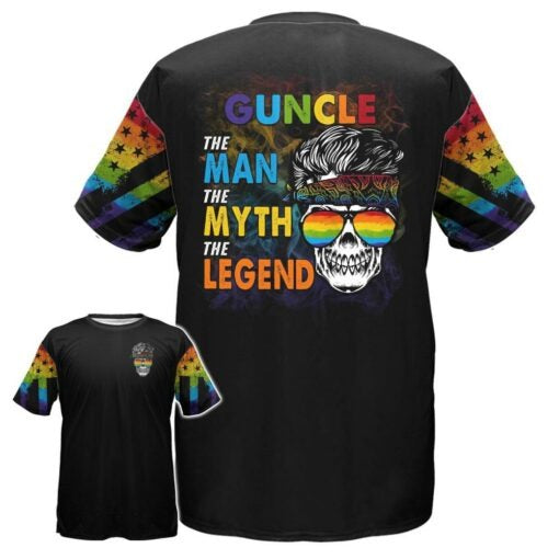Lgbt Guncle The Man The Myth The Legend 3D All Over Printed Shirts For Lgbt Pride Month/ Gift For Couple Gay Man/ Lesbian Gifts