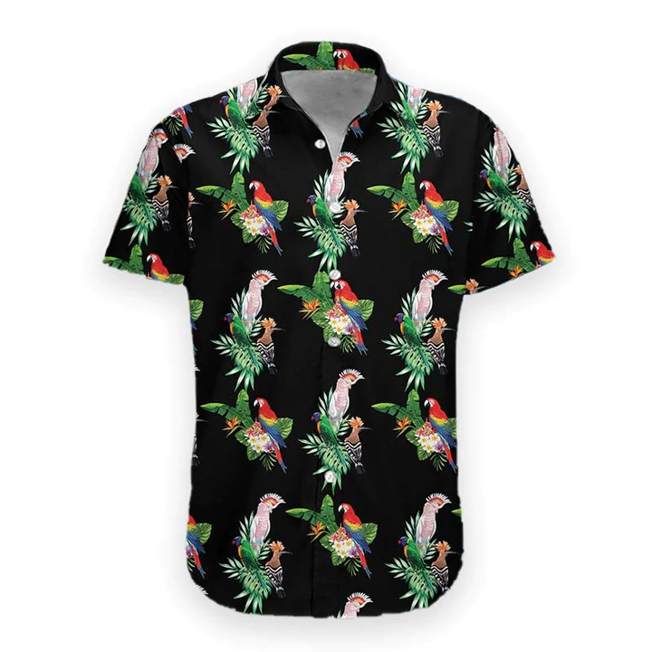 3D Summer Parrot flower Hawaiian Shirt/ Hawaiian shirt for men/ women
