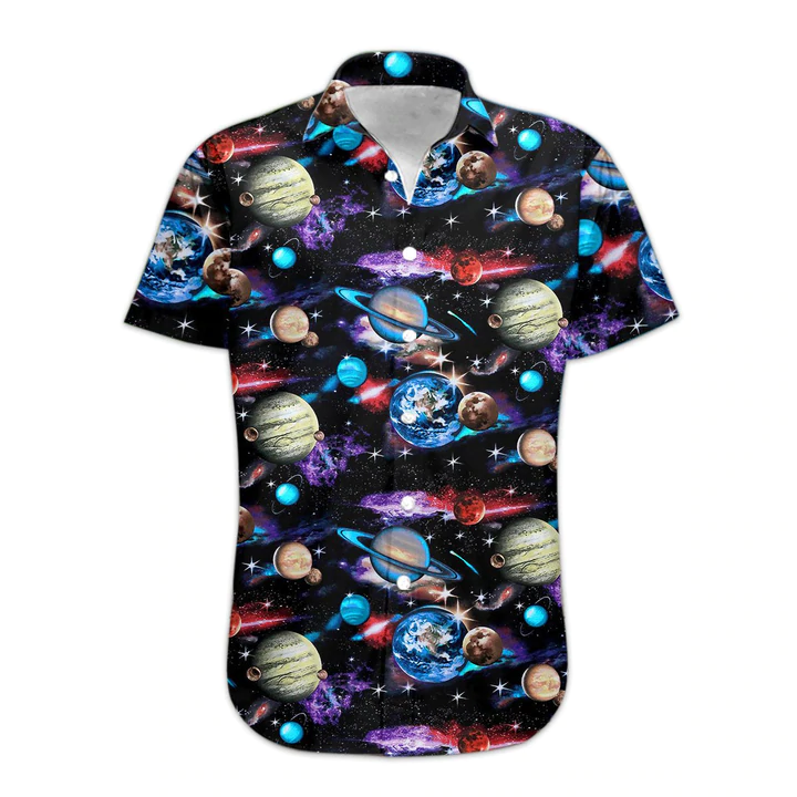 3D Planets Solar System Hawaii Shirt/ Hawaiian Shirts for Men