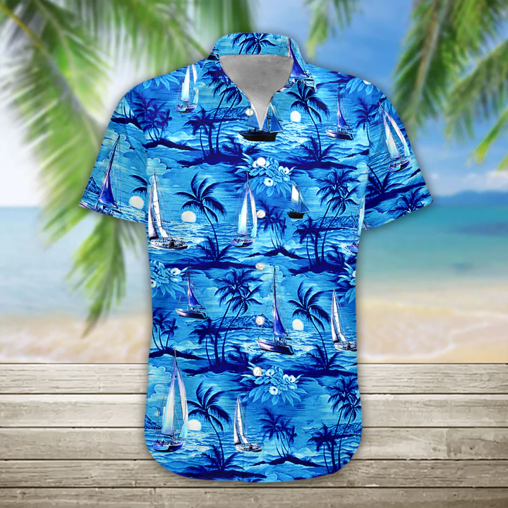 3D Summer Sailing Hawaii Shirt/ Hawaiian shirt for men/ women