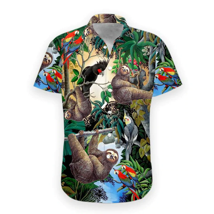 3D Sloth Hawaii Shirt/ Summer Hawaiian Shirts Casual Short Sleeve Shirt Men