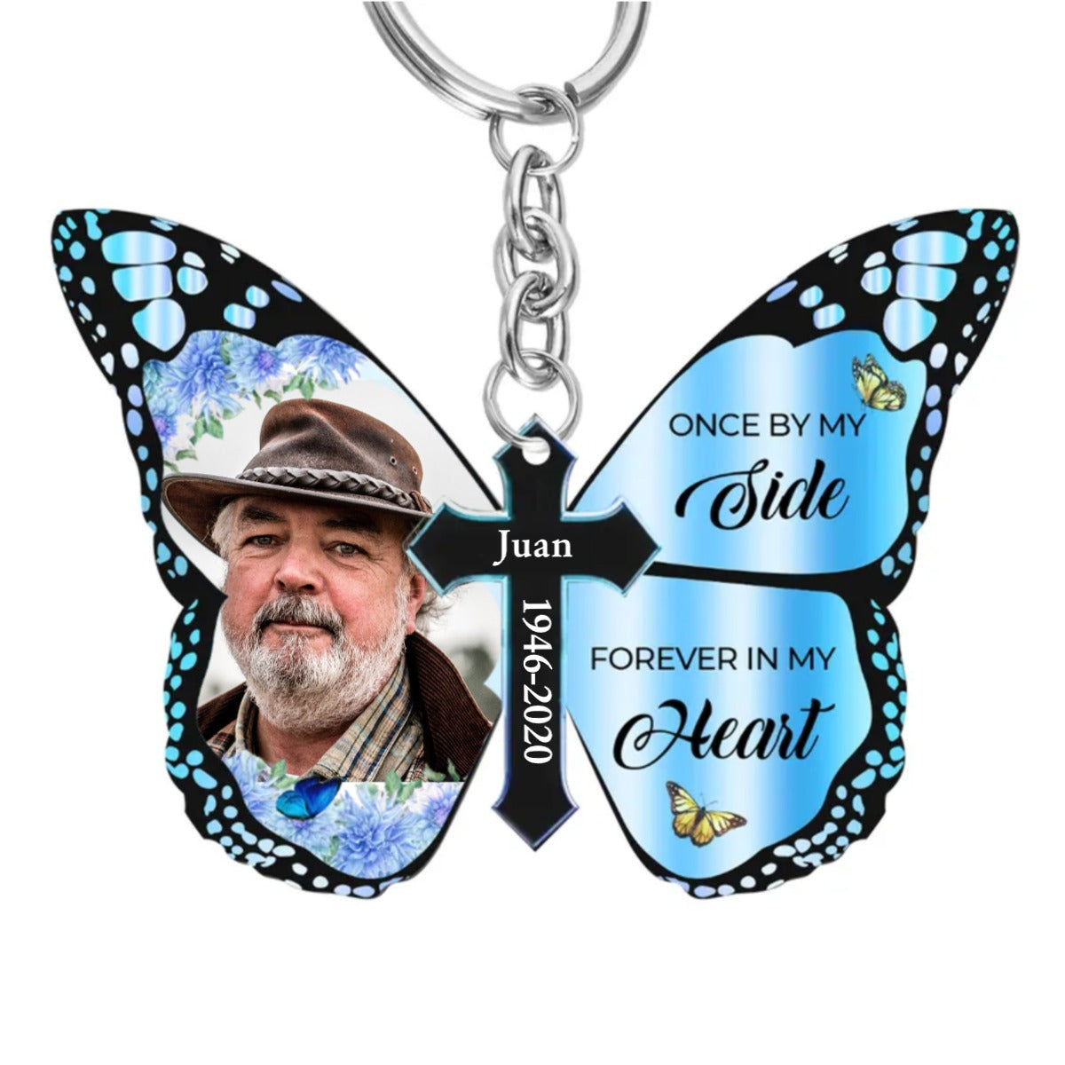 Custom Butterfly Keychain Lost Of Mom Dad Keychain In Loving Memory Gifts God Has You In His Arms Memorial Keychain