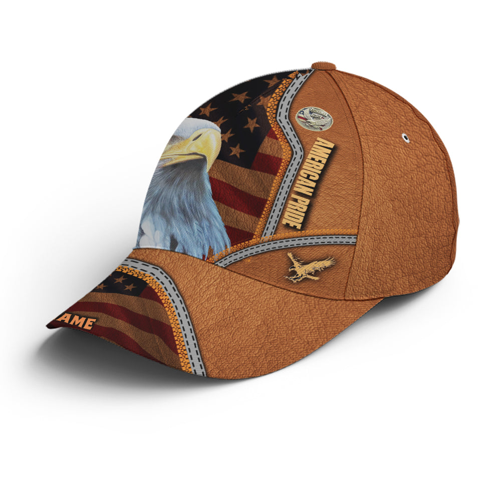 American Pride Eagle Leather Style Baseball Cap Coolspod