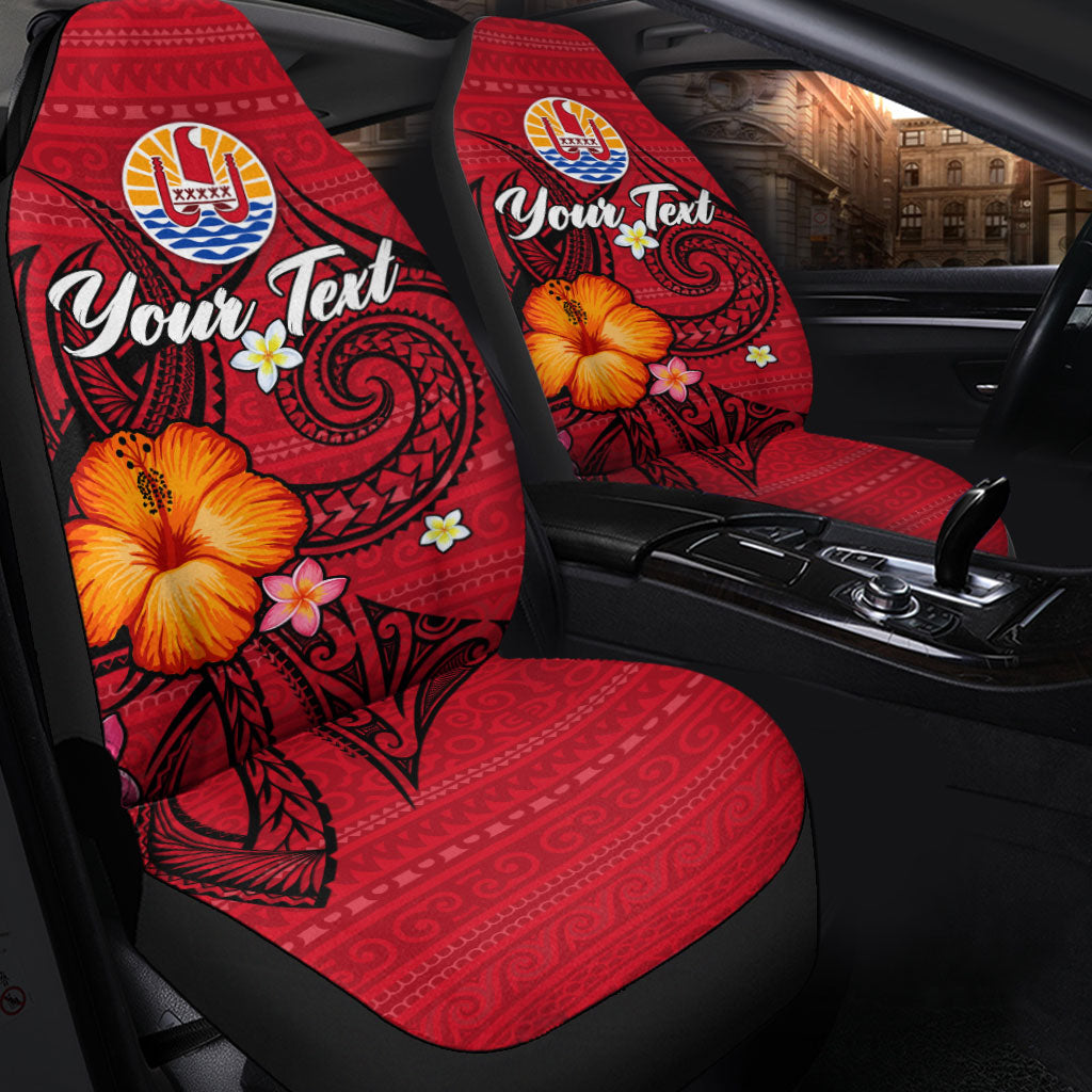 Custom Tahiti Maohi Car Seat Covers Hibiscus With Tribal