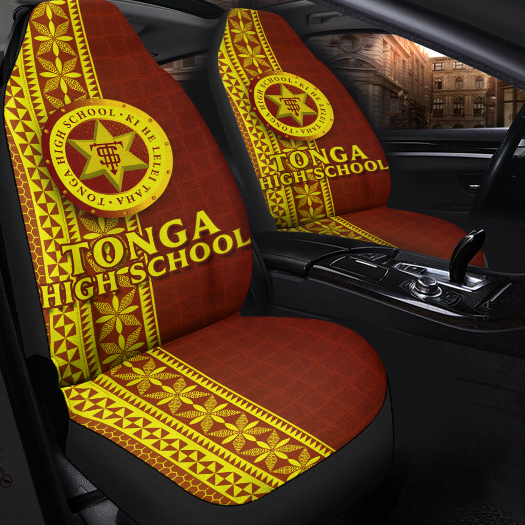 Tonga High School Car Seat Covers Ngatu Pattern