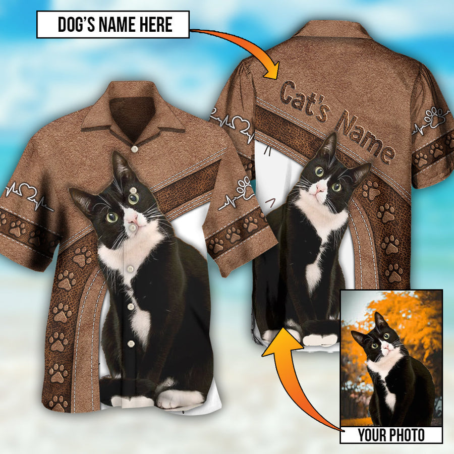 Black Cat Is My Best Friend Custom Photo - Hawaiian Shirt/ Idea Gift for Cat Lover Hawaiian Photo Shirt