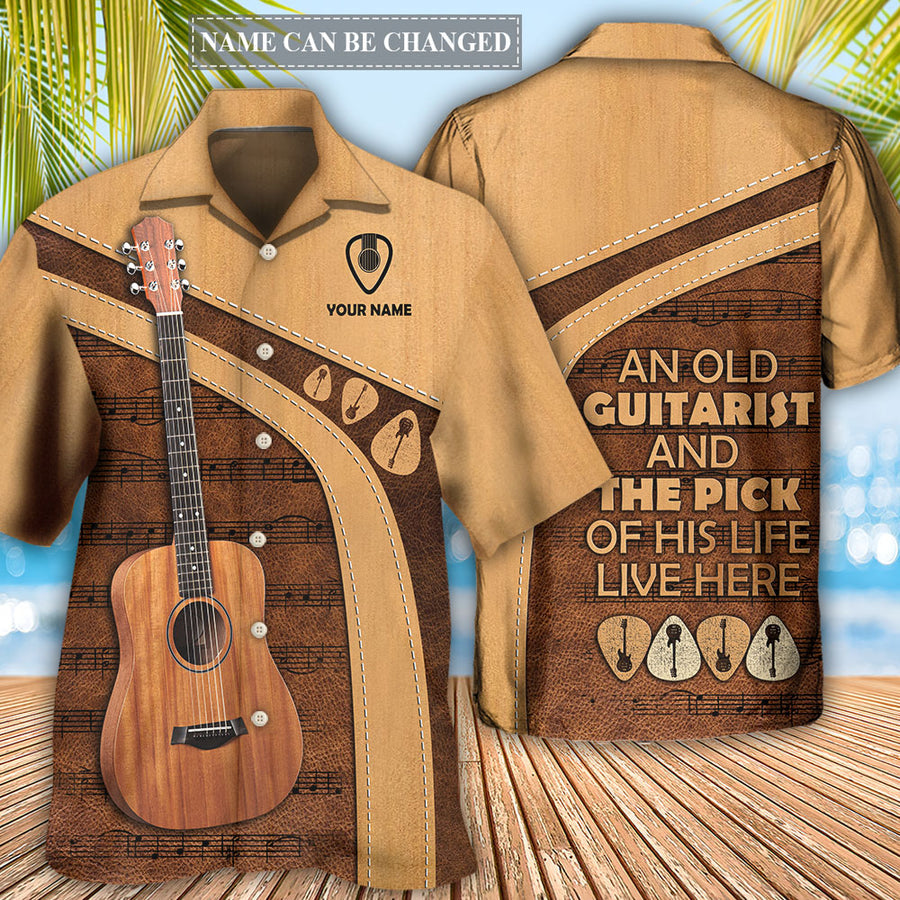 Guitar Old Guitarist And The Pick Personalized - Hawaiian Shirt Coolspod/ Shirt for Guitar Lover