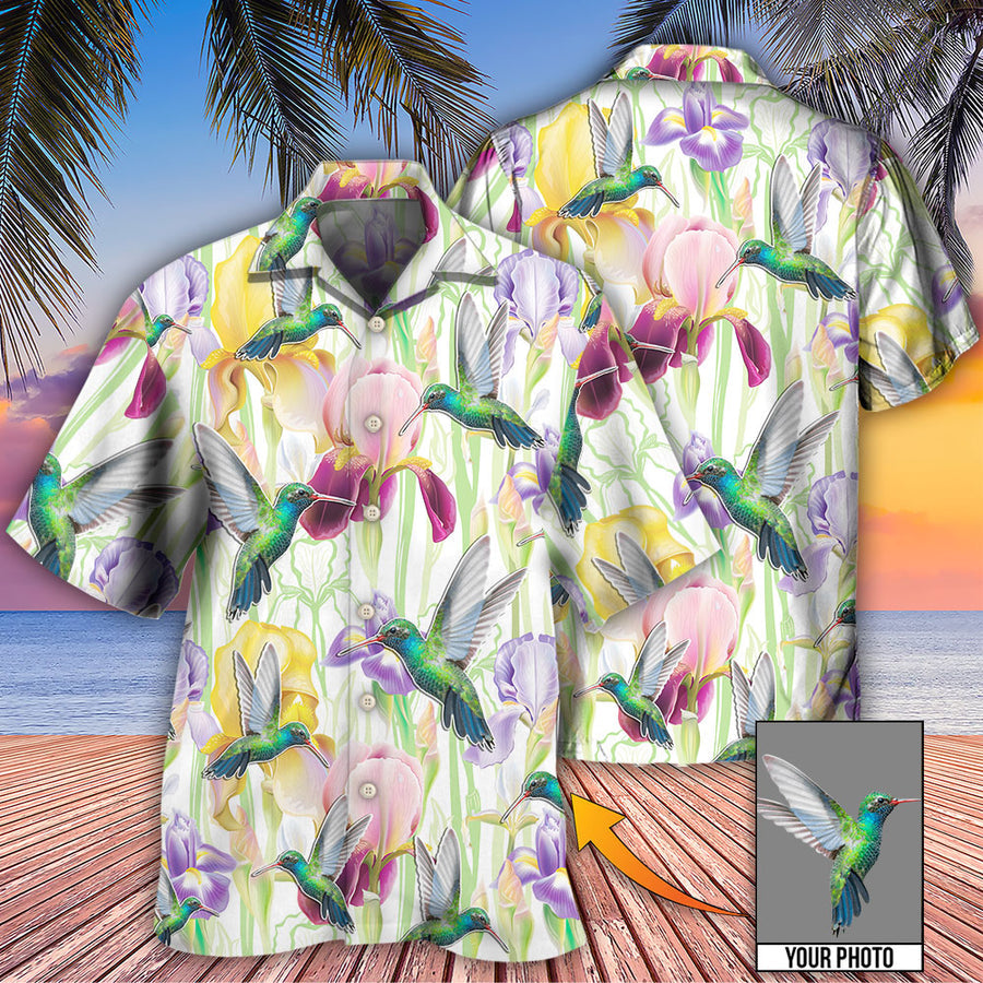 Hummingbird Flower Art Beautiful Custom Photo Hawaiian Shirt/ Best Shirt for Summer