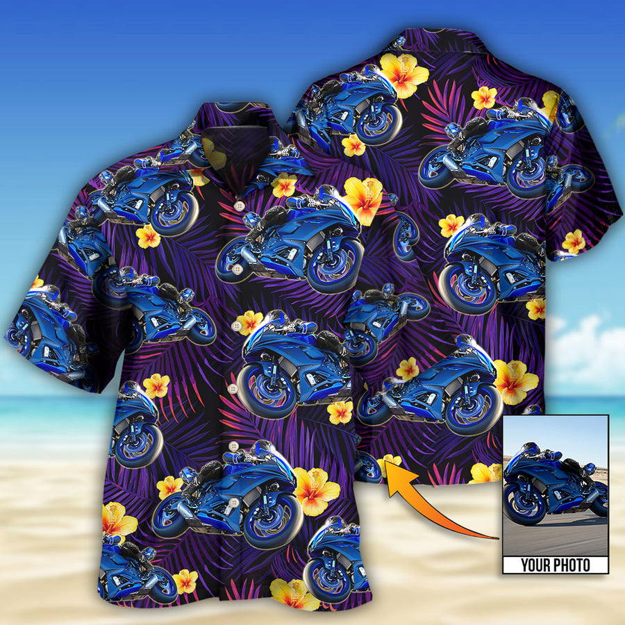 Trooper Motorcycle Tropical Custom Photo - Hawaiian Shirt for Men Women/ Idea Gift Summer Shirt