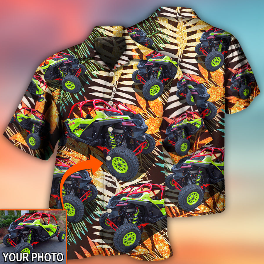 Car Polaris Pro Tropical Pattern Custom Photo Hawaiian Shirt/ Personalized Hawaiian Shirt/ Car Shirt