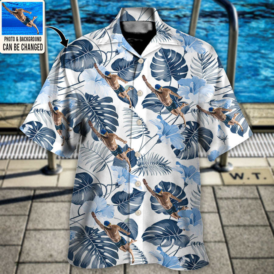 Swimming You Want Tropical Style Custom Photo - Hawaiian Shirt - Personalized Photo Gifts