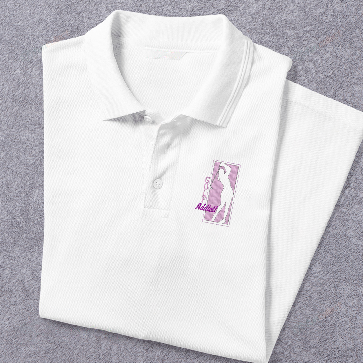 Womens Golf Addict Embroidery Polo Shirts For Women Or Men/ Uniform Golf Shirt
